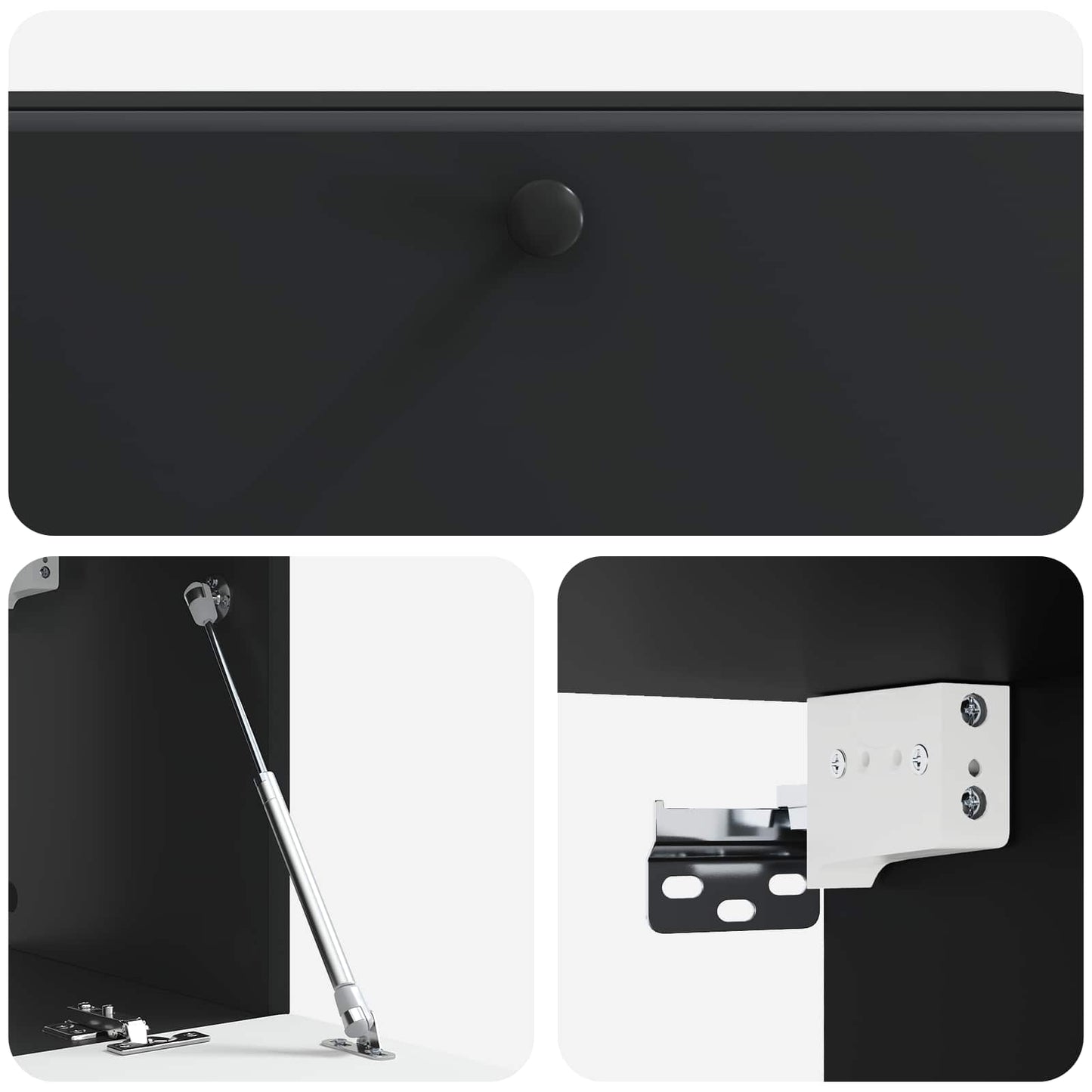 Fali TV szekrény 98 x 31 x 30 cm Fekete Szerelt Fa