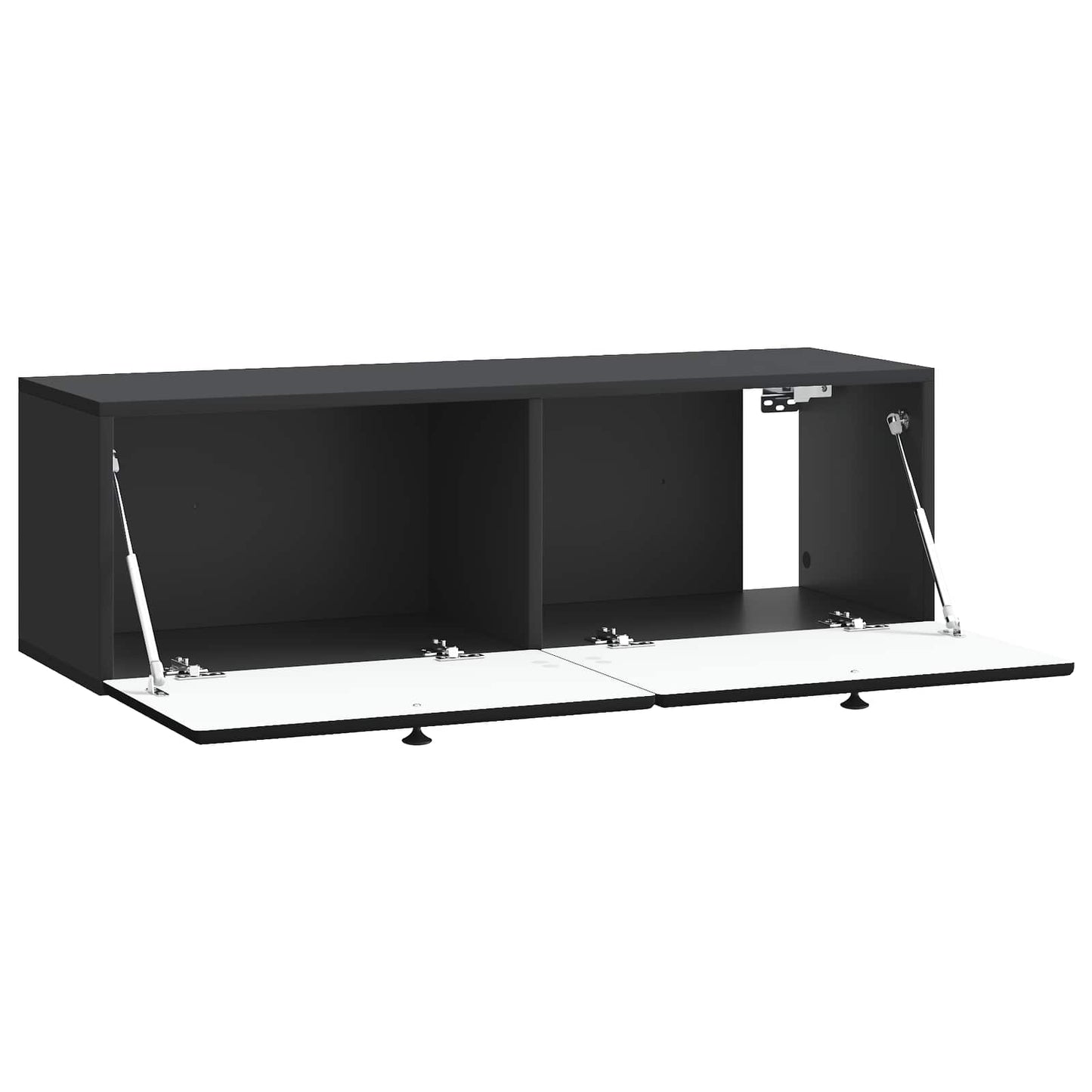 Fali TV szekrény 98 x 31 x 30 cm Fekete Szerelt Fa