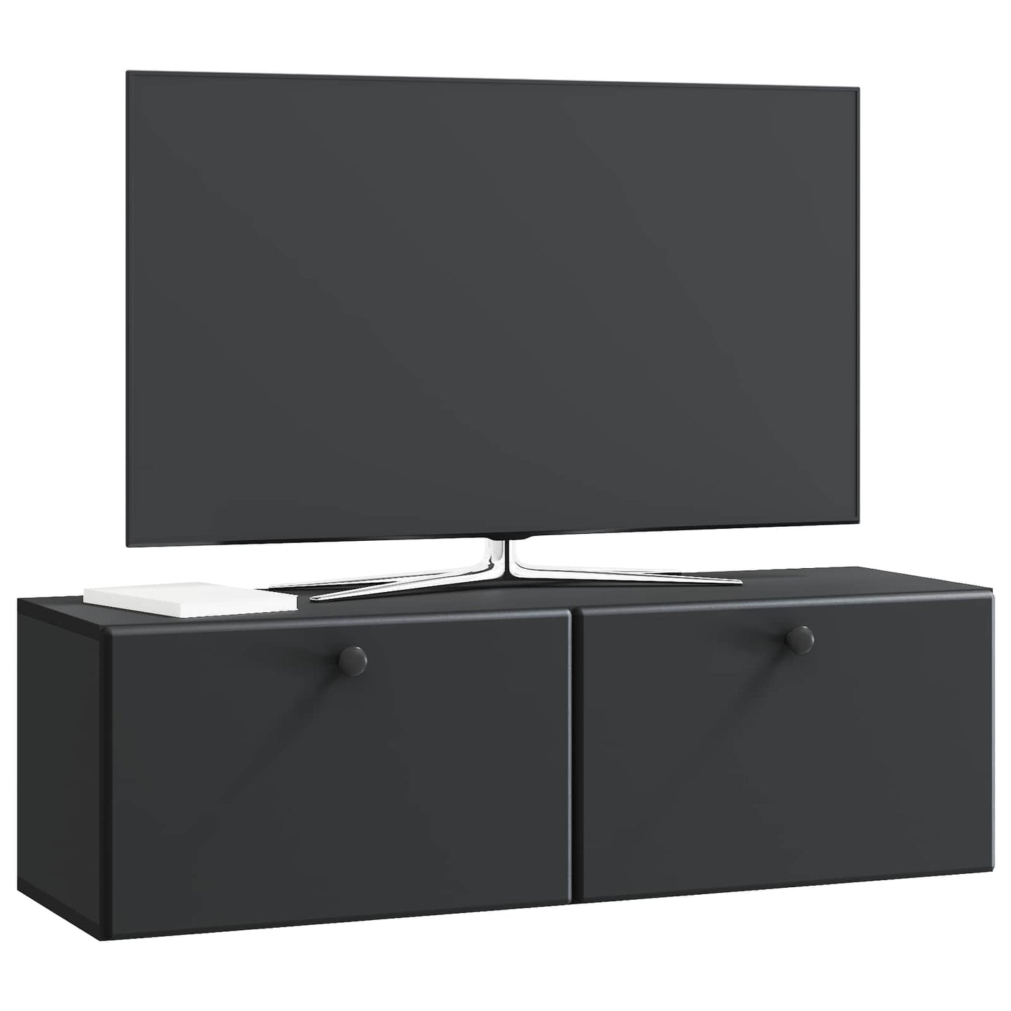 Fali TV szekrény 98 x 31 x 30 cm Fekete Szerelt Fa
