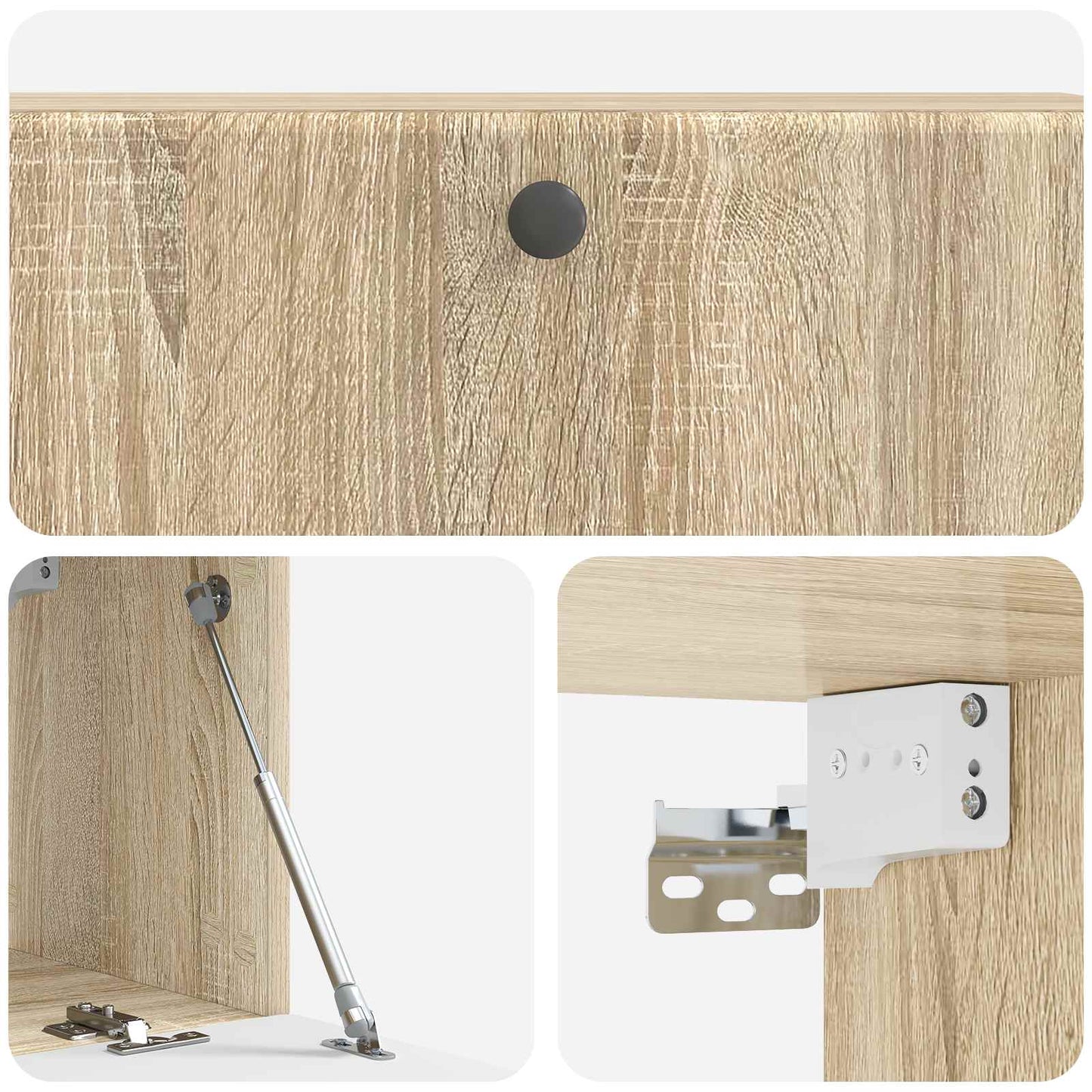 Fali TV szekrény 98 x 31 x 30 cm Sonoma Tölgy Szerelt Fa