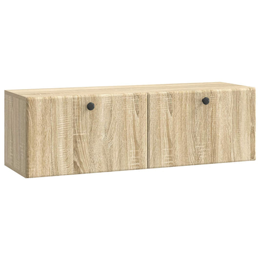 Fali TV szekrény 98 x 31 x 30 cm Sonoma Tölgy Szerelt Fa