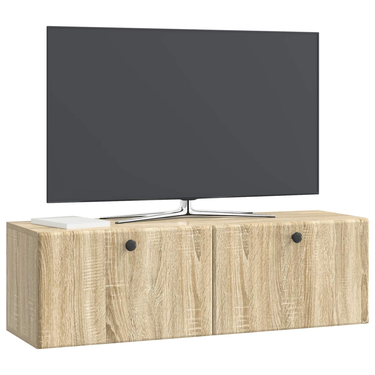 Fali TV szekrény 98 x 31 x 30 cm Sonoma Tölgy Szerelt Fa