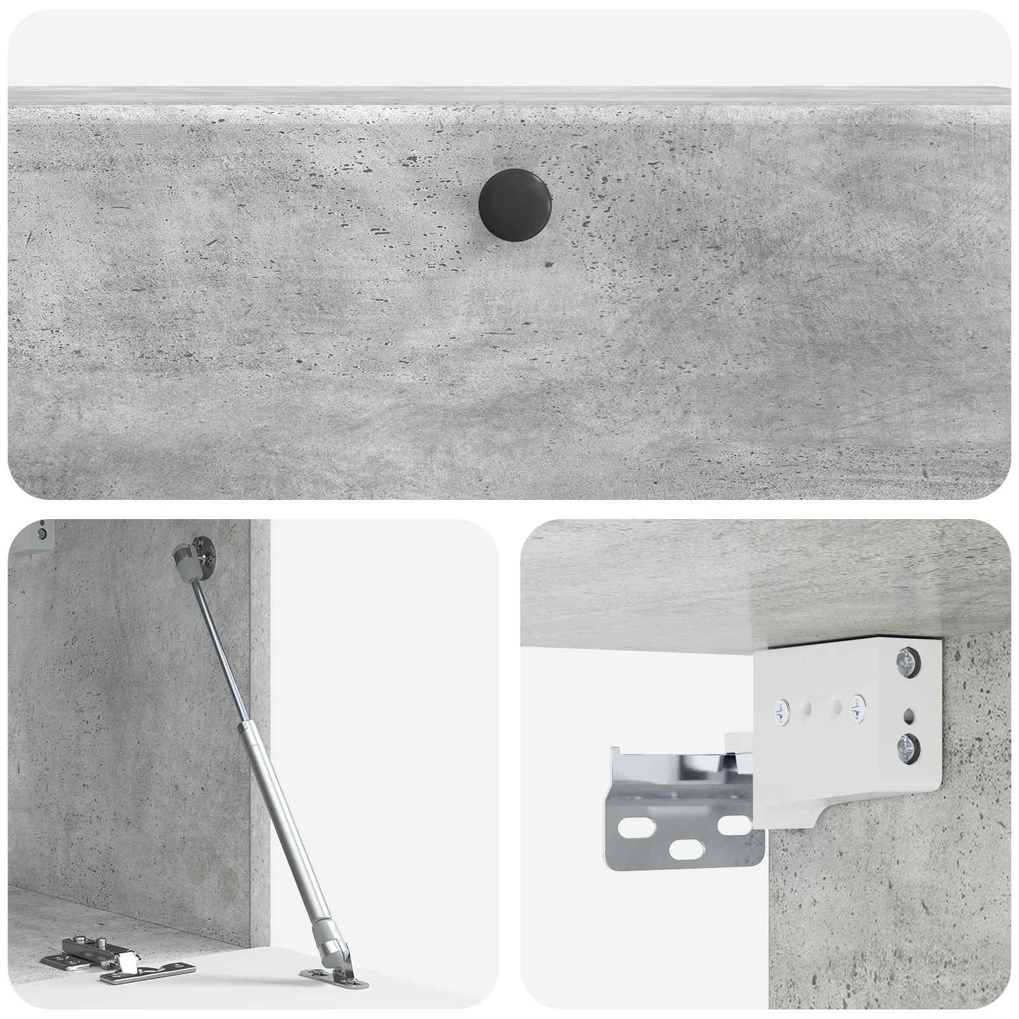 Fali TV szekrény 98 x 31 x 30 cm Betonszürke Szerelt Fa