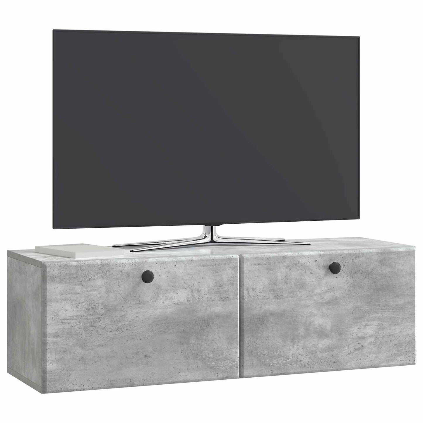 Fali TV szekrény 98 x 31 x 30 cm Betonszürke Szerelt Fa