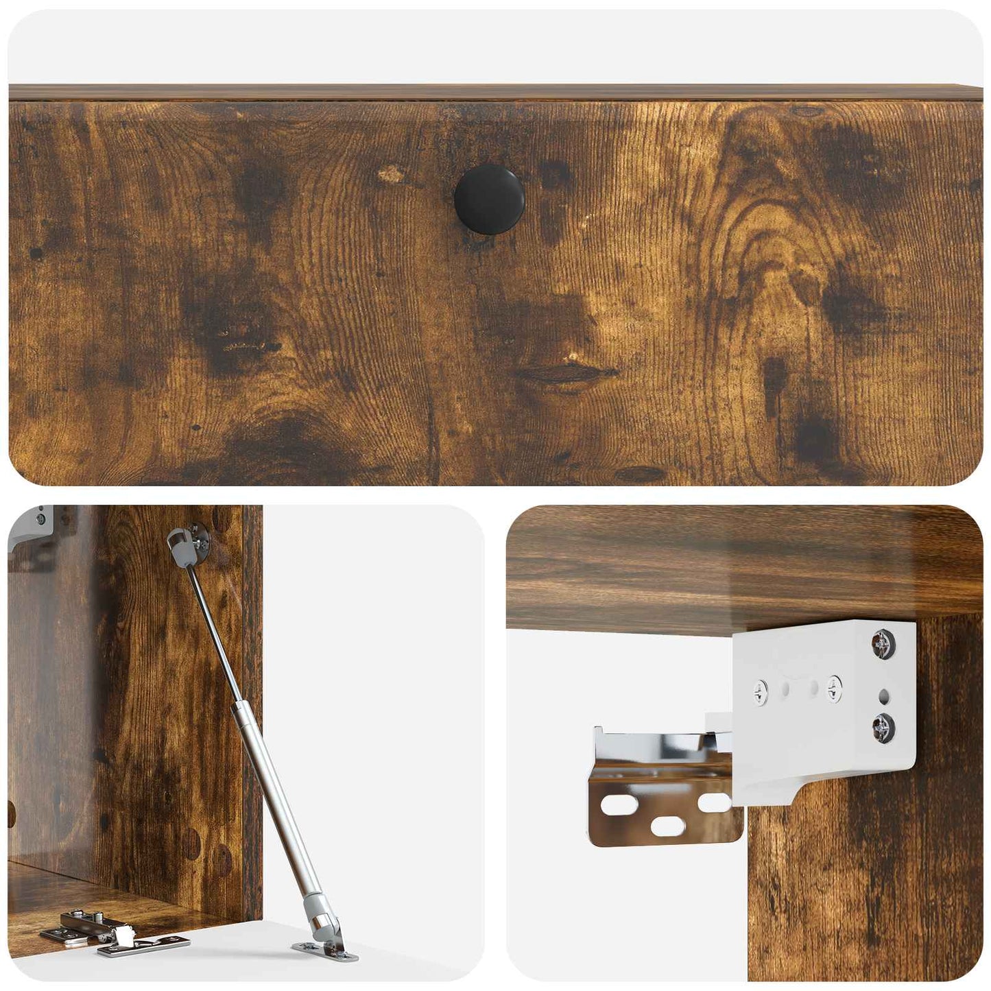 Fali TV szekrény 98 x 31 x 30 cm Füstös Tölgy Szerelt Fa