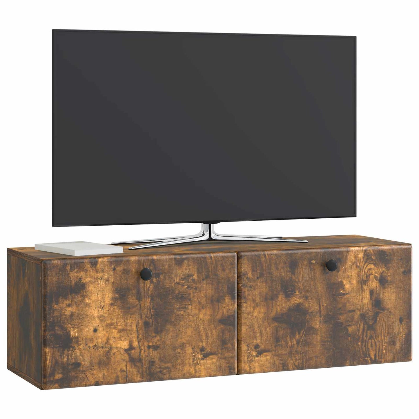 Fali TV szekrény 98 x 31 x 30 cm Füstös Tölgy Szerelt Fa