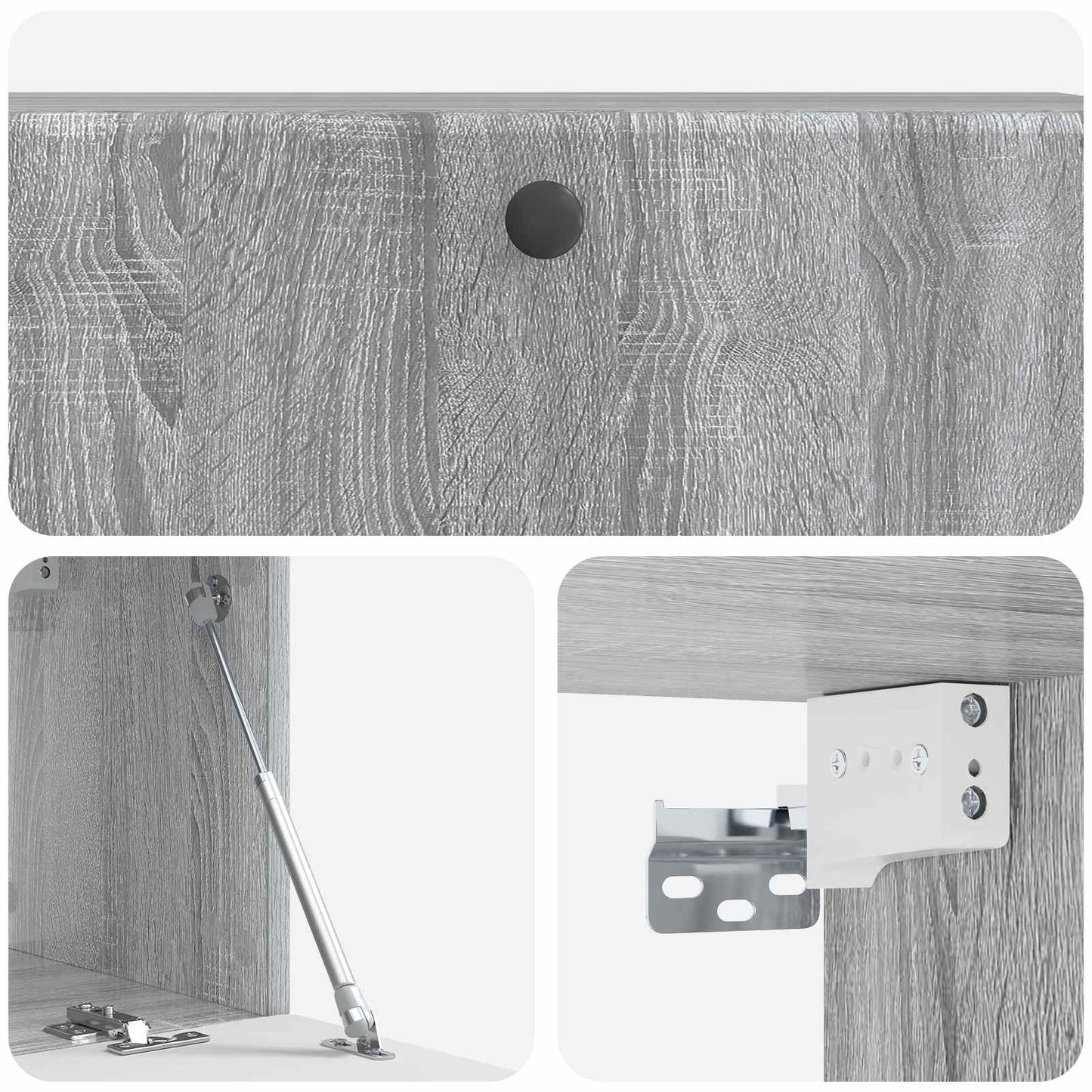 Fali TV szekrény 98 x 31 x 30 cm Szürke Sonoma Szerelt Fa