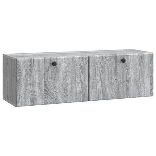 Fali TV szekrény 98 x 31 x 30 cm Szürke Sonoma Szerelt Fa