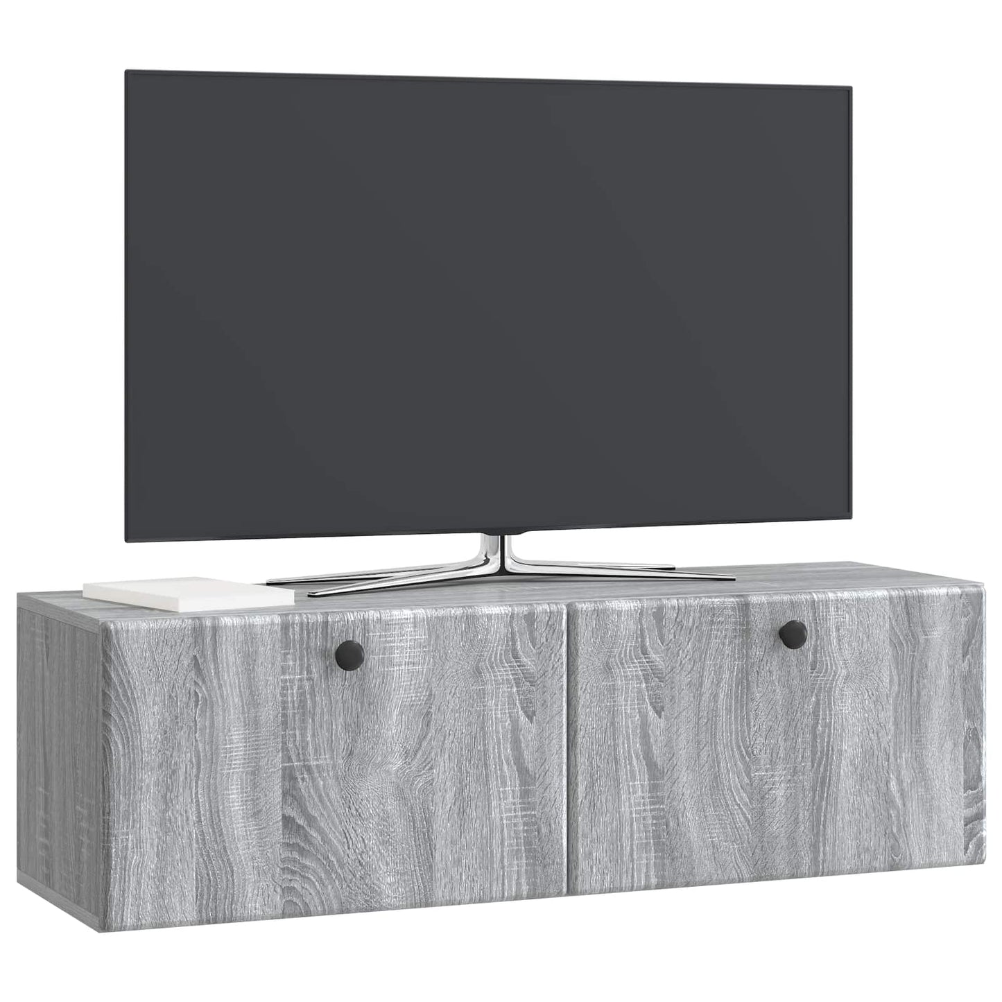 Fali TV szekrény 98 x 31 x 30 cm Szürke Sonoma Szerelt Fa