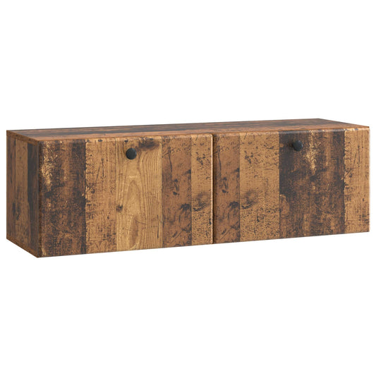 Fali TV szekrény 98 x 31 x 30 cm Antik Fa Szerelt Fa