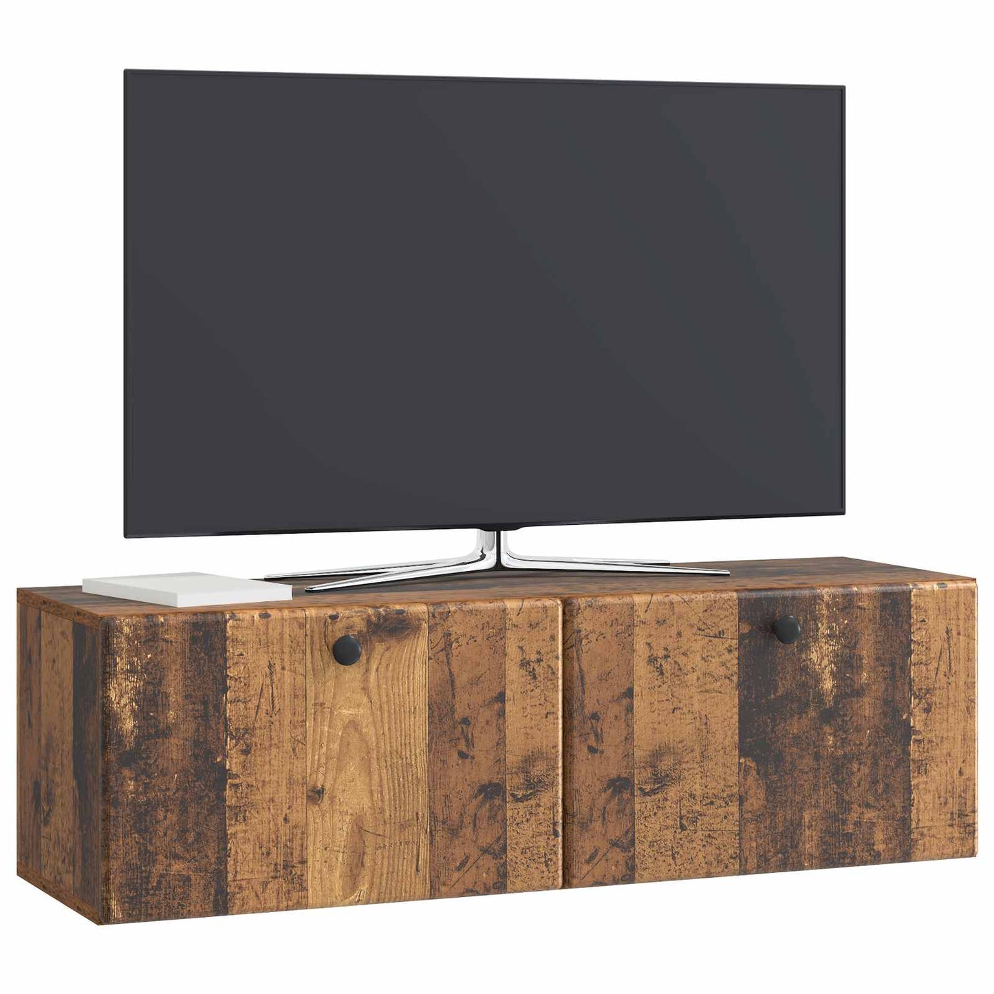 Fali TV szekrény 98 x 31 x 30 cm Antik Fa Szerelt Fa