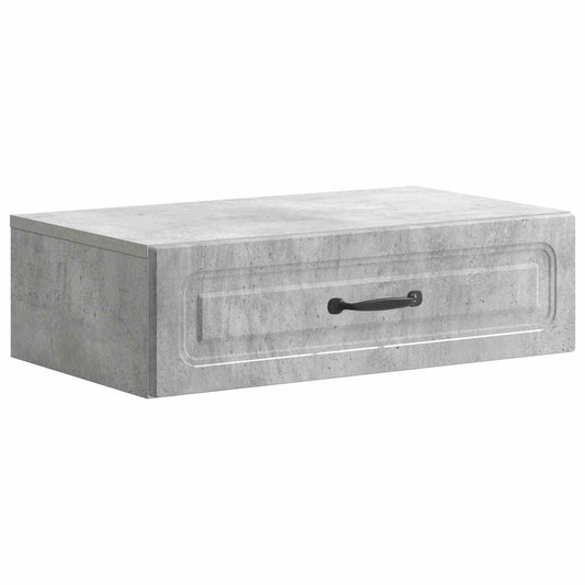 Fali oldaltábla Betonszürke 59 x 34,5 x 17 cm Szerelt Fa