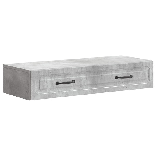 Fali oldaltábla Betonszürke 87,5 x 34,5 x 17 cm Szerelt Fa