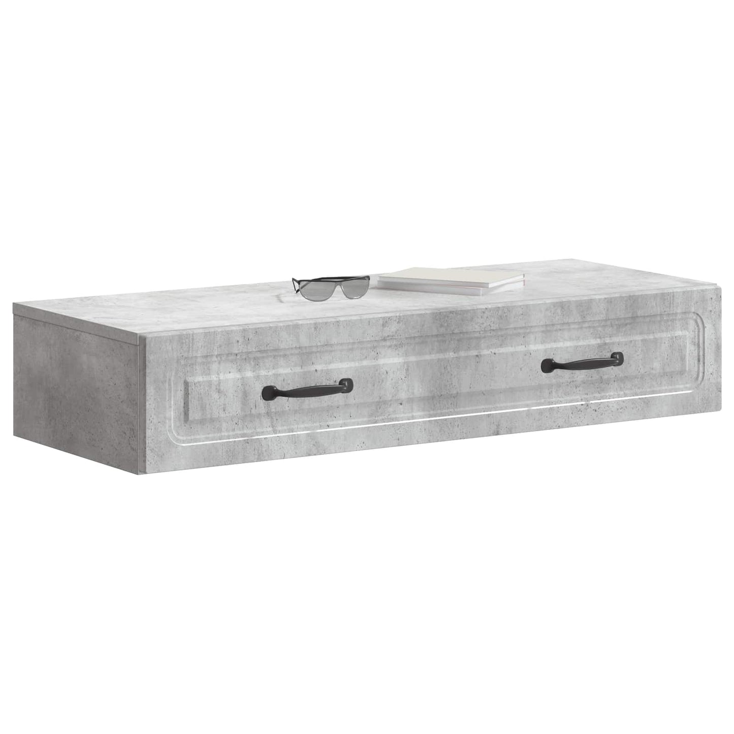 Fali oldaltábla Betonszürke 87,5 x 34,5 x 17 cm Szerelt Fa