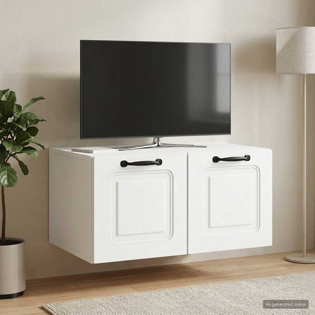 Fali TV szekrény Fehér 59,5 x 41 x 30 cm Szerelt Fa