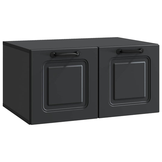 Fali TV szekrény Fekete 59,5 x 41 x 30 cm Szerelt Fa