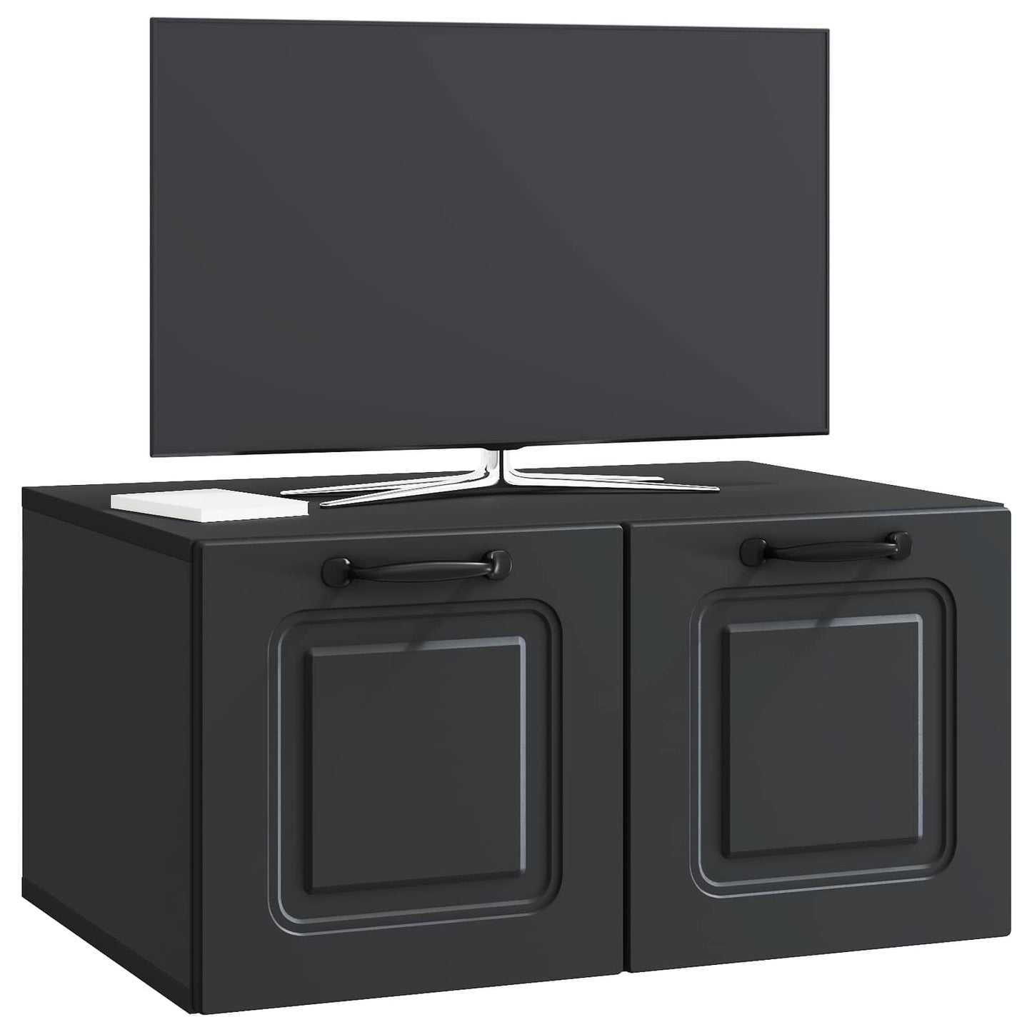 Fali TV szekrény Fekete 59,5 x 41 x 30 cm Szerelt Fa