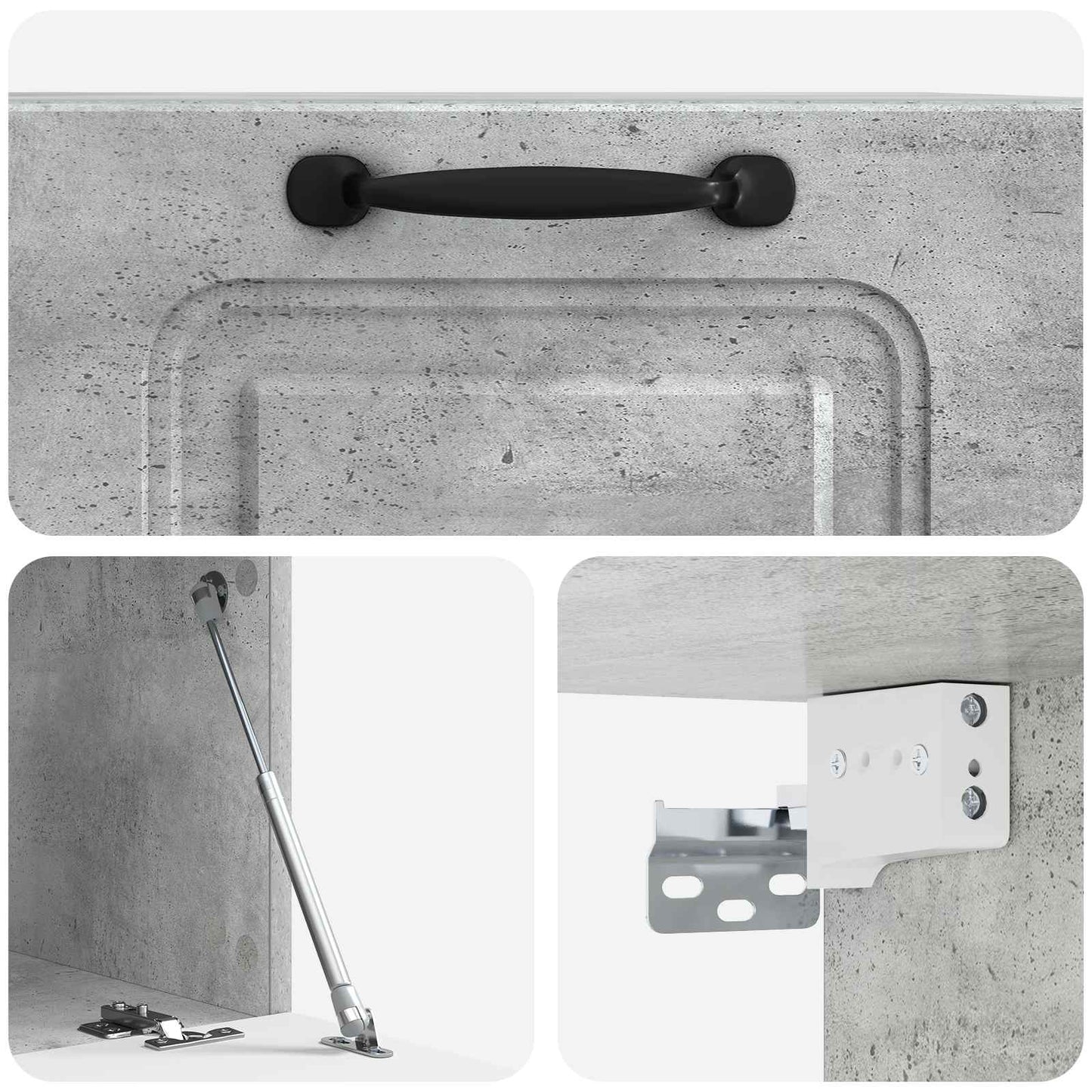 Fali TV szekrény Betonszürke 59,5 x 41 x 30 cm Szerelt Fa