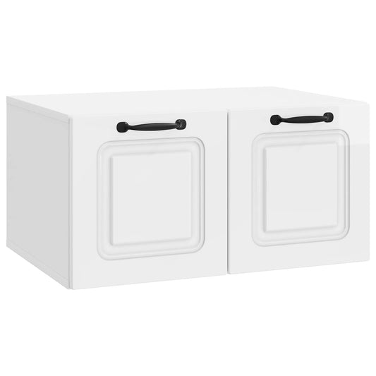 Fali TV szekrény Magasfényű Fehér 59,5 x 41 x 30 cm Szerelt Fa
