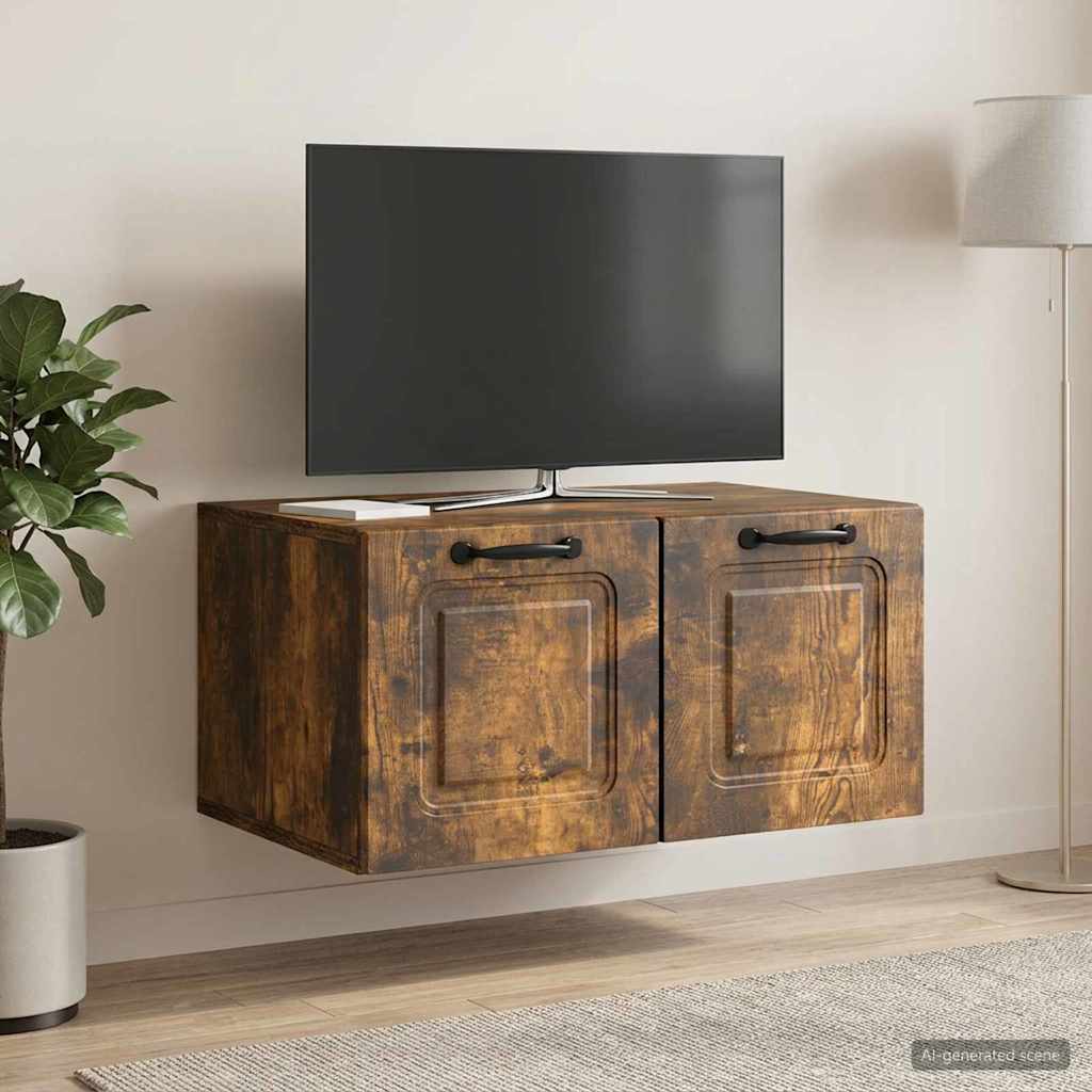 Fali TV szekrény Füstös Tölgy 59,5 x 41 x 30 cm Szerelt Fa