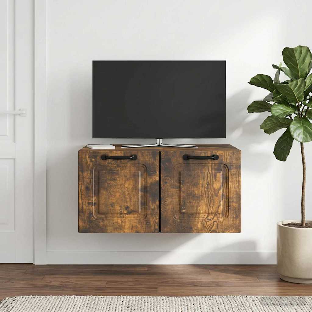 Fali TV szekrény Füstös Tölgy 59,5 x 41 x 30 cm Szerelt Fa