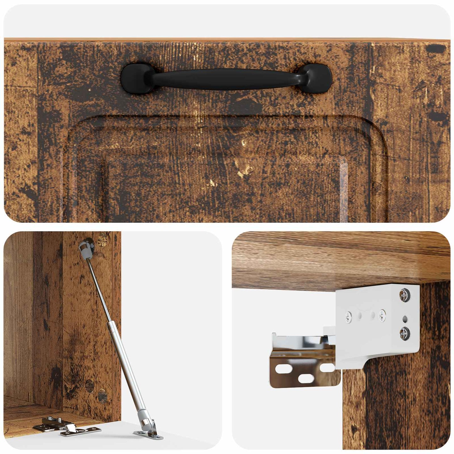 Fali TV szekrény Antik Fa 59,5 x 41 x 30 cm Szerelt Fa