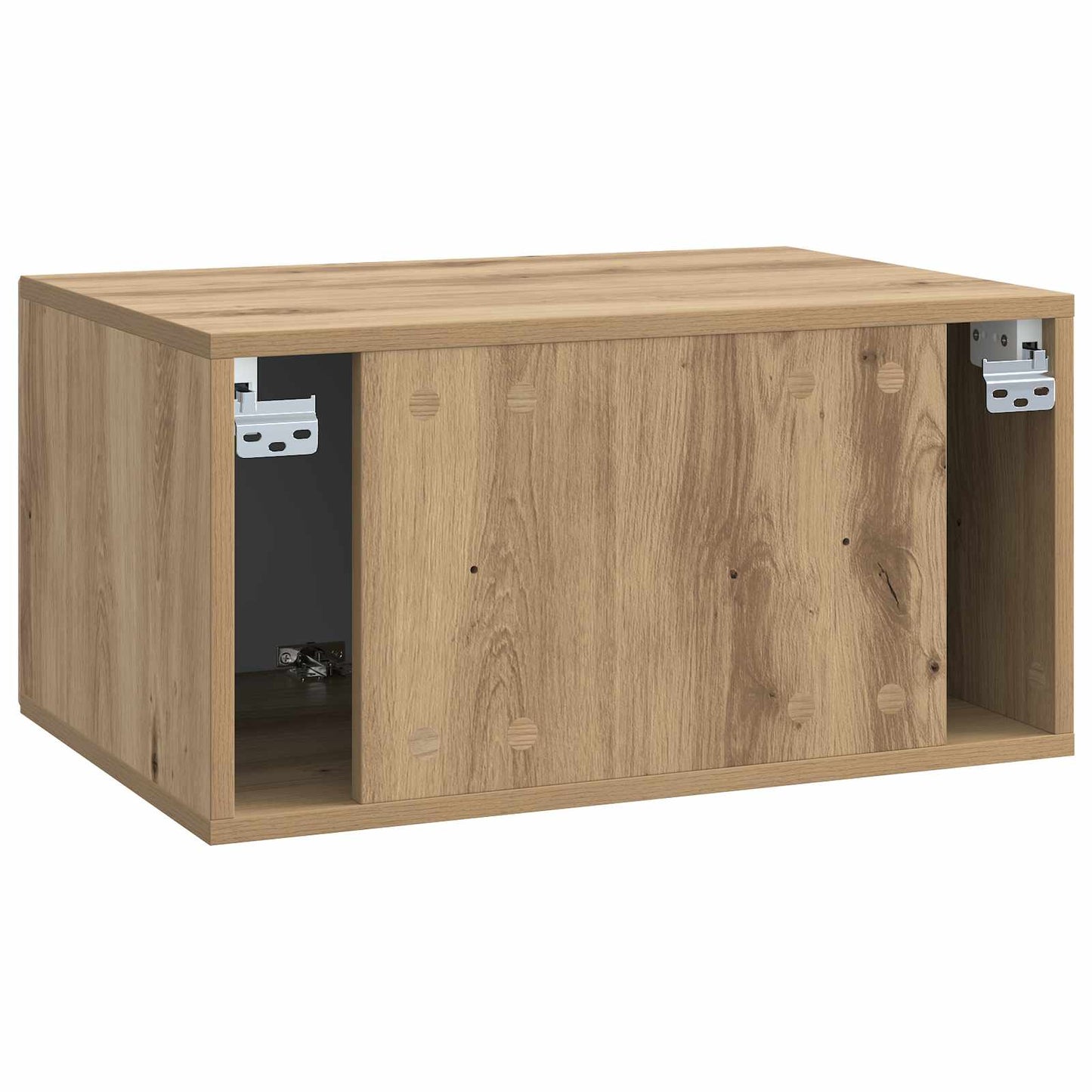 Fali TV szekrény 59,5 x 41 x 30 cm Kézműves Tölgy Szerelt Fa