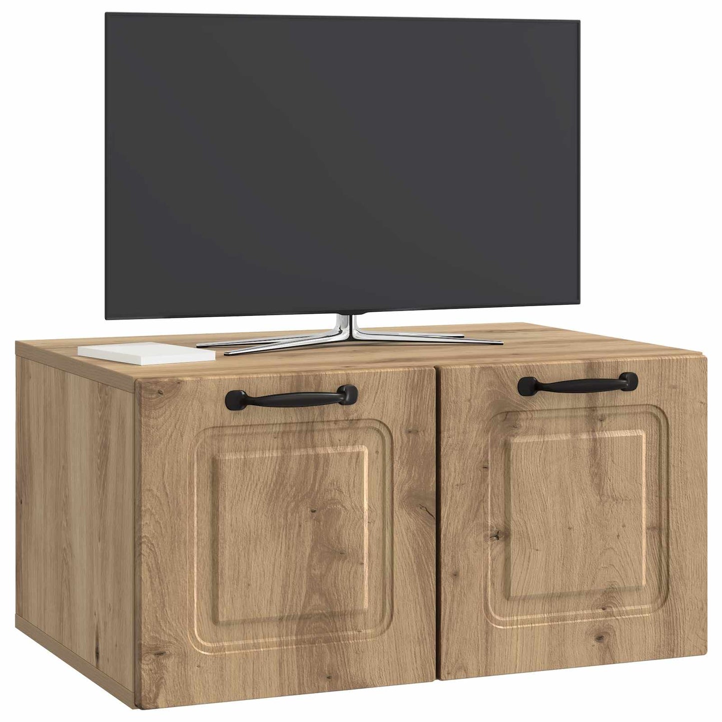 Fali TV szekrény 59,5 x 41 x 30 cm Kézműves Tölgy Szerelt Fa
