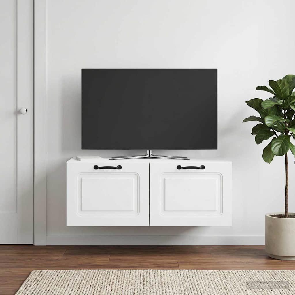 Fali TV szekrény Fehér 78,5 x 41 x 30 cm Szerelt Fa