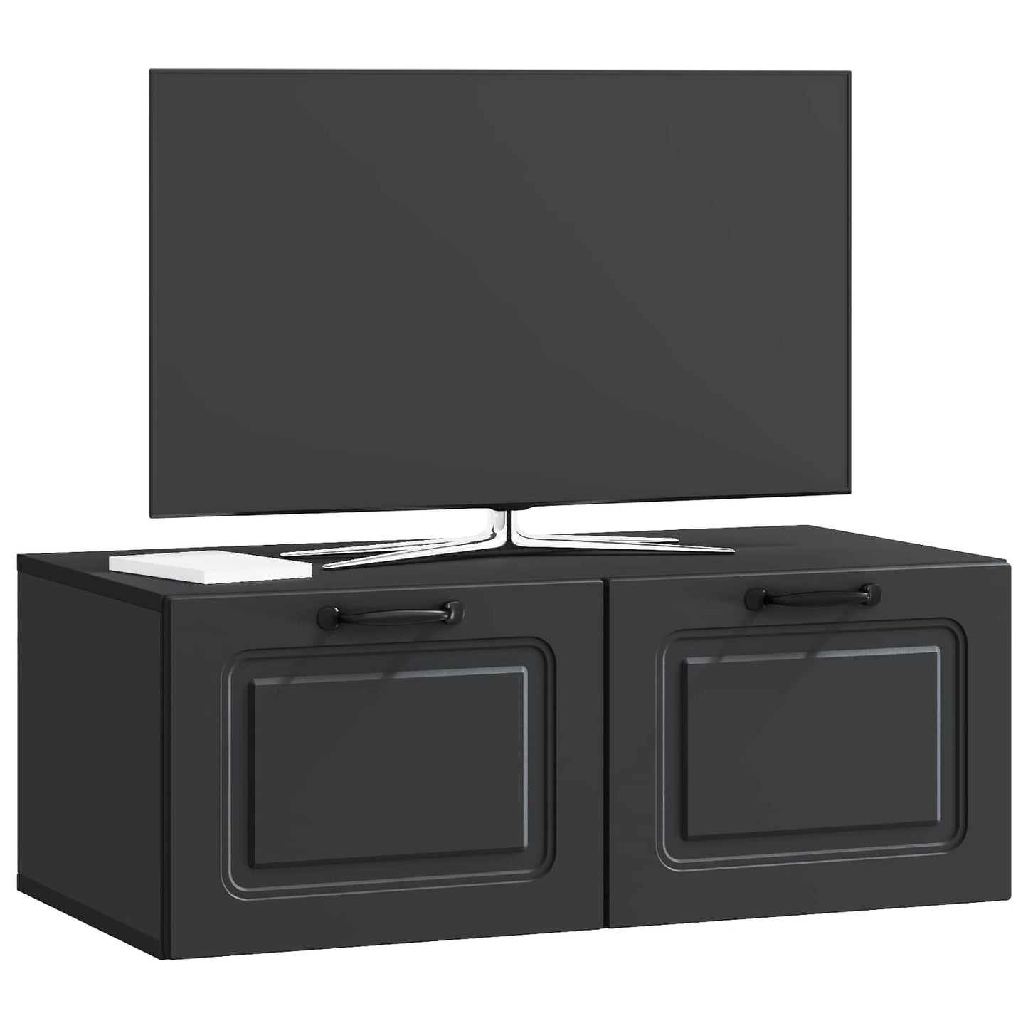 Fali TV szekrény Fekete 78,5 x 41 x 30 cm Szerelt Fa