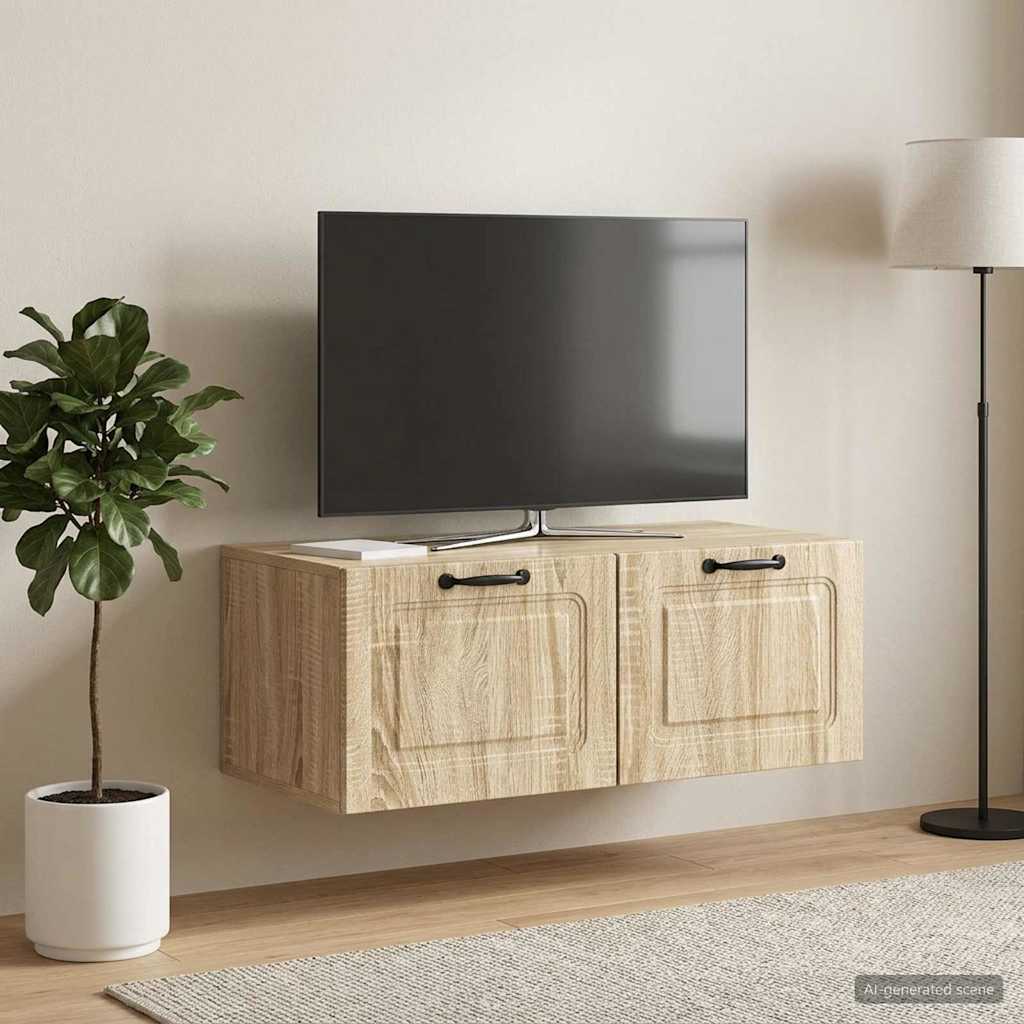 Fali TV szekrény Sonoma Tölgy 78,5 x 41 x 30 cm Szerelt Fa