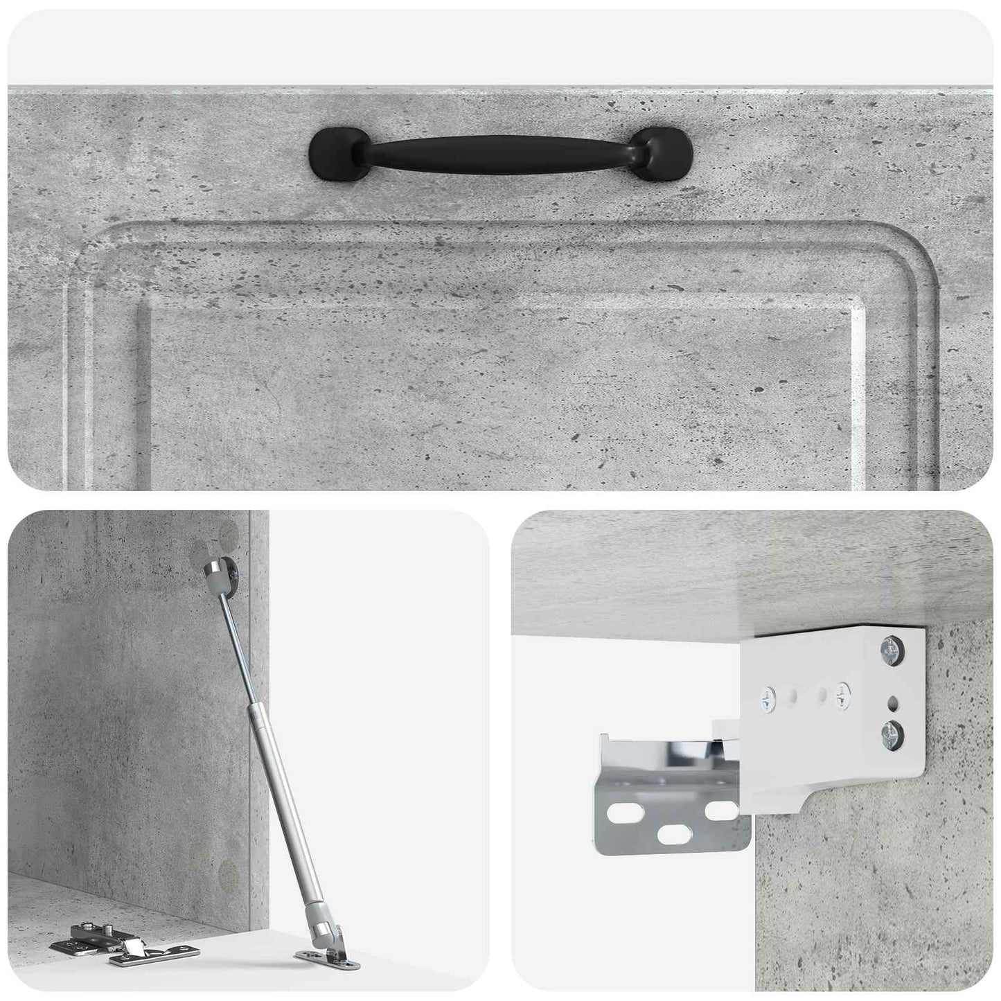 Fali TV szekrény Betonszürke 78,5 x 41 x 30 cm Szerelt Fa