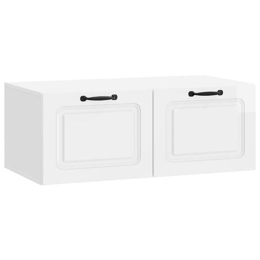 Fali TV szekrény Magasfényű Fehér 78,5 x 41 x 30 cm Szerelt Fa
