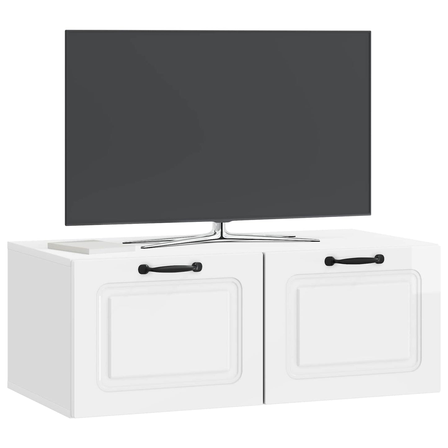 Fali TV szekrény Magasfényű Fehér 78,5 x 41 x 30 cm Szerelt Fa
