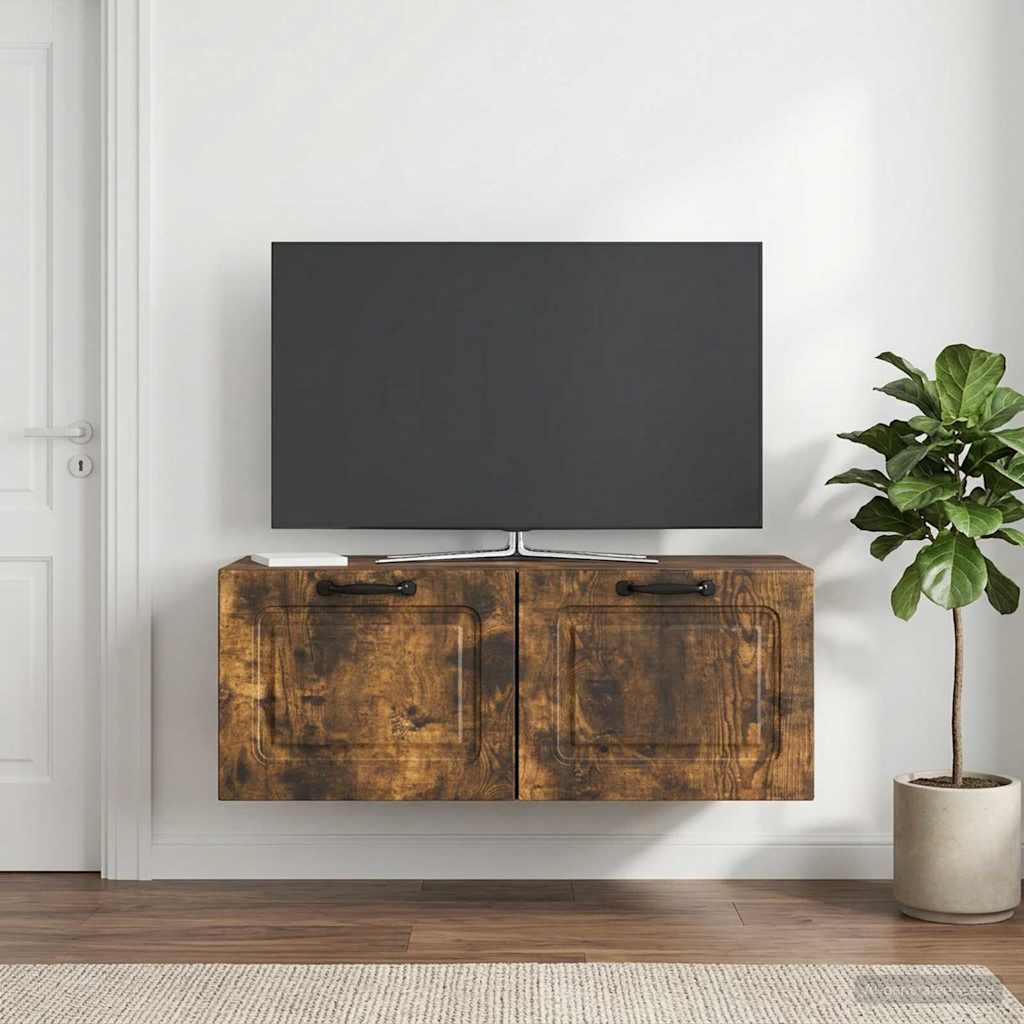 Fali TV szekrény Füstös Tölgy 78,5 x 41 x 30 cm Szerelt Fa