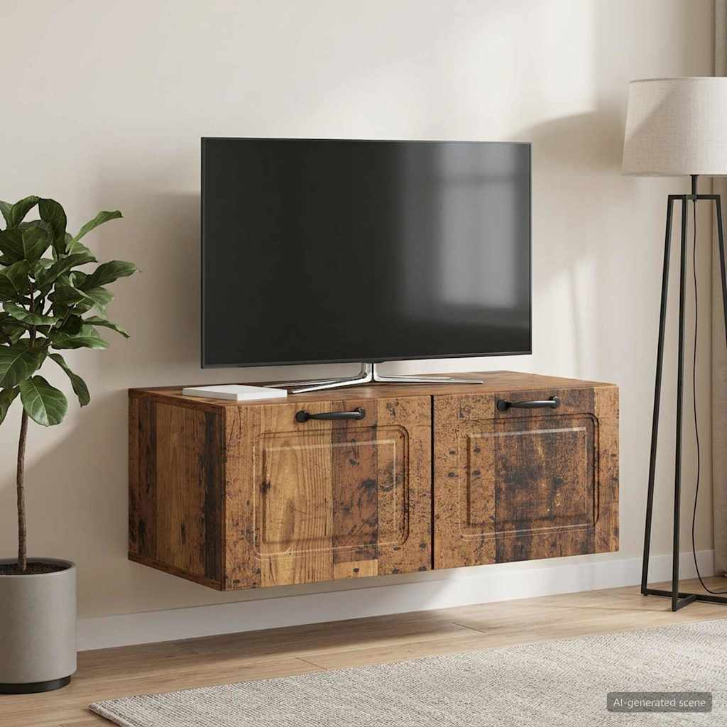 Fali TV szekrény Antik Fa 78,5 x 41 x 30 cm Szerelt Fa