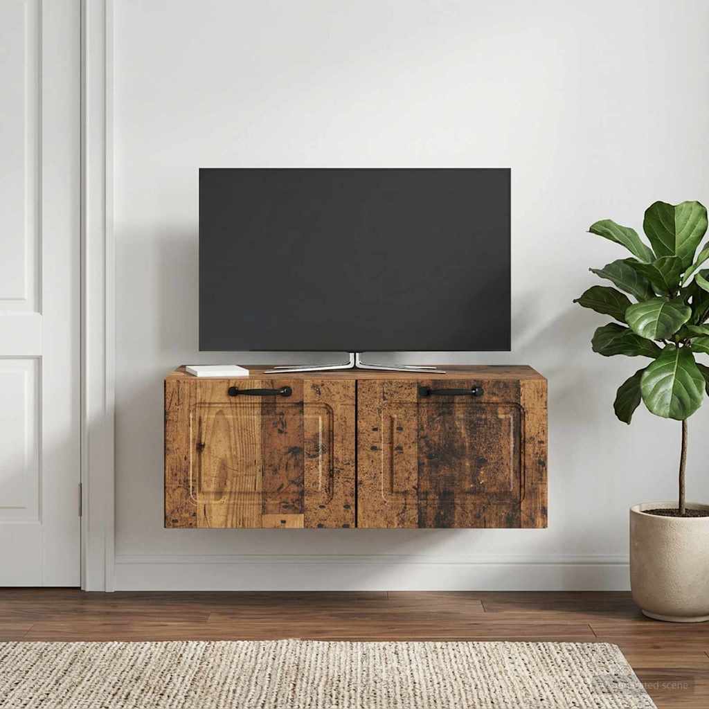 Fali TV szekrény Antik Fa 78,5 x 41 x 30 cm Szerelt Fa