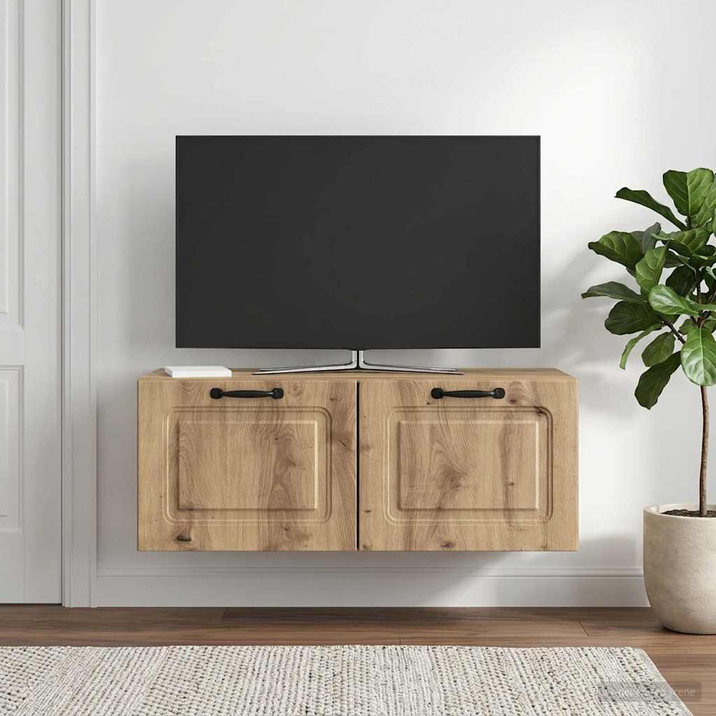 Fali TV szekrény 78,5 x 41 x 30 cm Kézműves Tölgy Szerelt Fa
