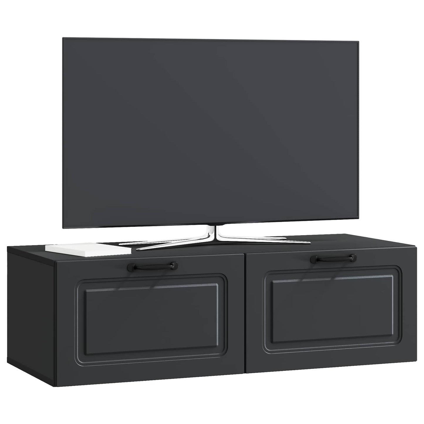 Fali TV szekrény Fekete 98 x 41 x 30 cm Szerelt Fa