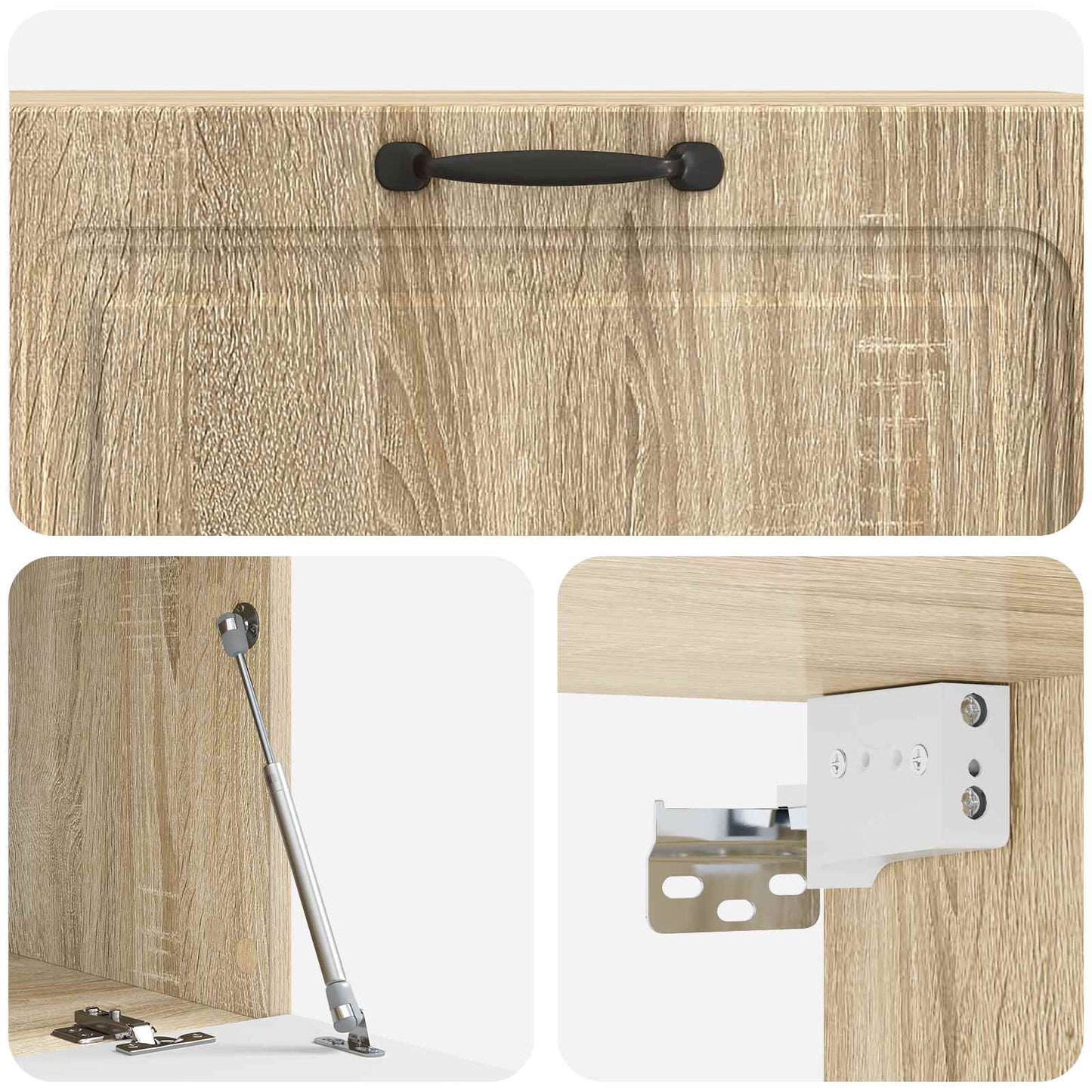 Fali TV szekrény Sonoma Tölgy 98 x 41 x 30 cm Szerelt Fa