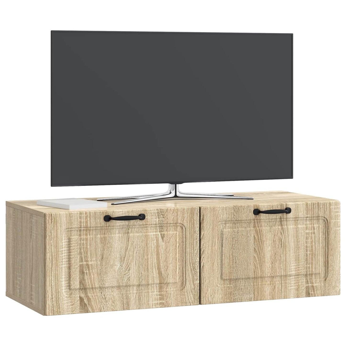 Fali TV szekrény Sonoma Tölgy 98 x 41 x 30 cm Szerelt Fa
