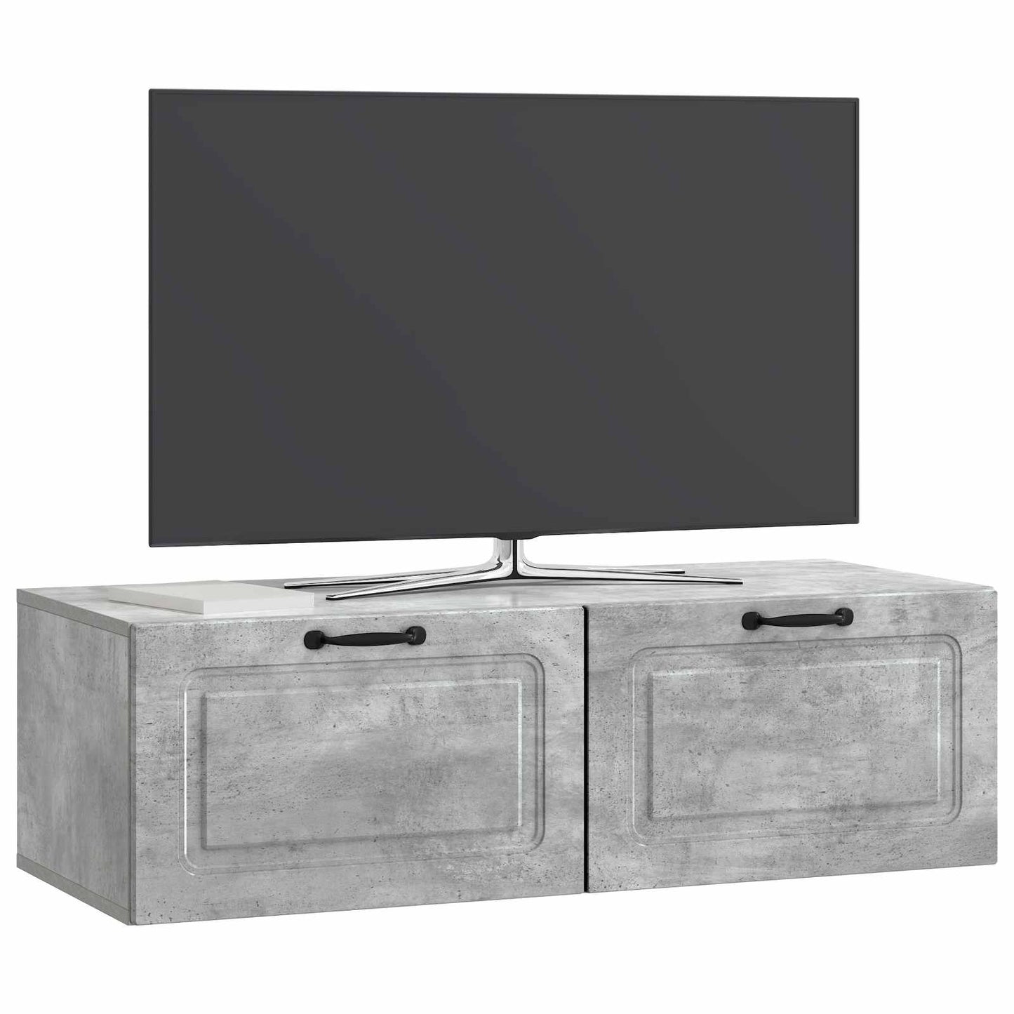 Fali TV szekrény Betonszürke 98 x 41 x 30 cm Szerelt Fa