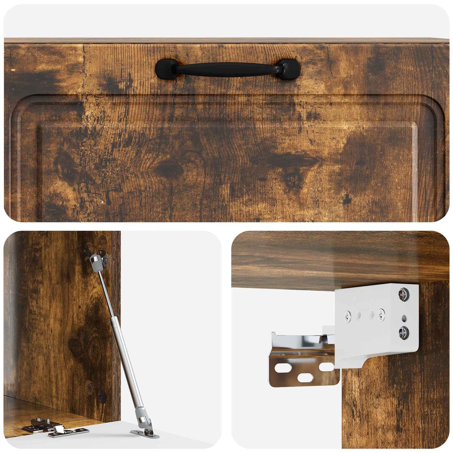 Fali TV szekrény Füstös Tölgy 98 x 41 x 30 cm Szerelt Fa