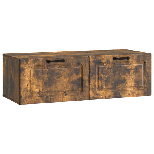 Fali TV szekrény Füstös Tölgy 98 x 41 x 30 cm Szerelt Fa