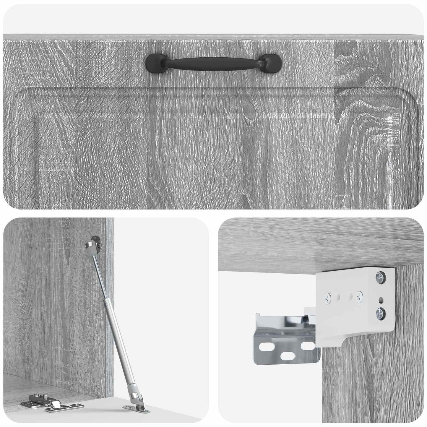 Fali TV szekrény Szürke Sonoma 98 x 41 x 30 cm Szerelt Fa