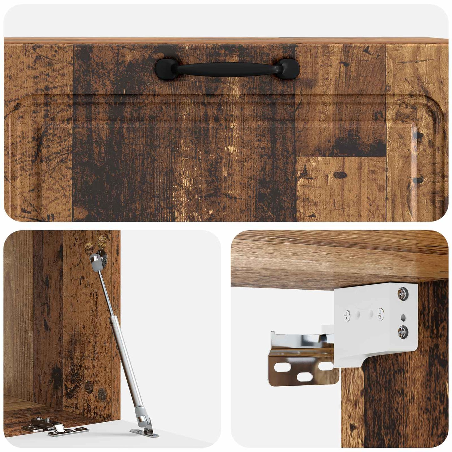 Fali TV szekrény Antik Fa 98 x 41 x 30 cm Szerelt Fa
