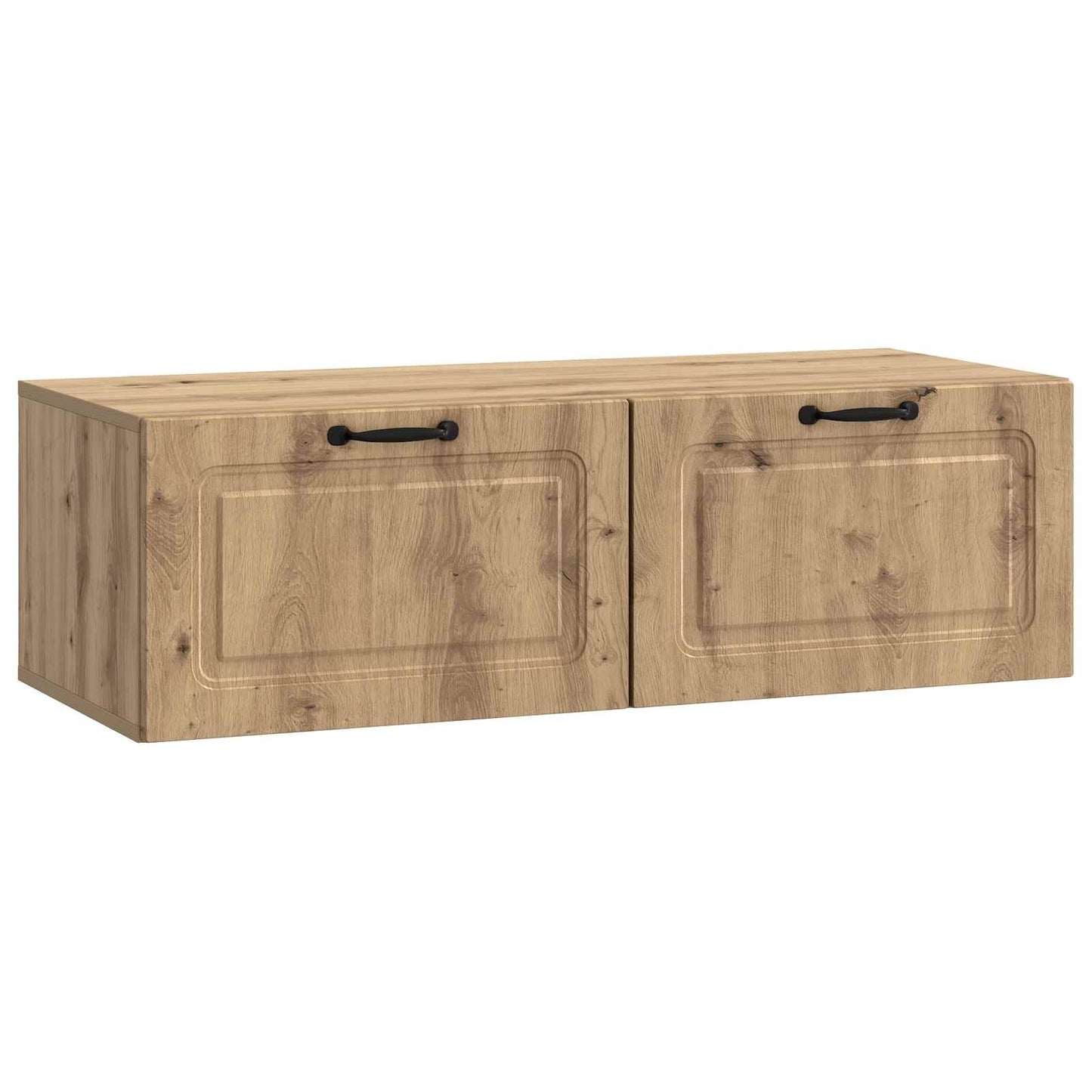 Fali TV szekrény 98 x 41 x 30 cm Kézműves Tölgy Szerelt Fa