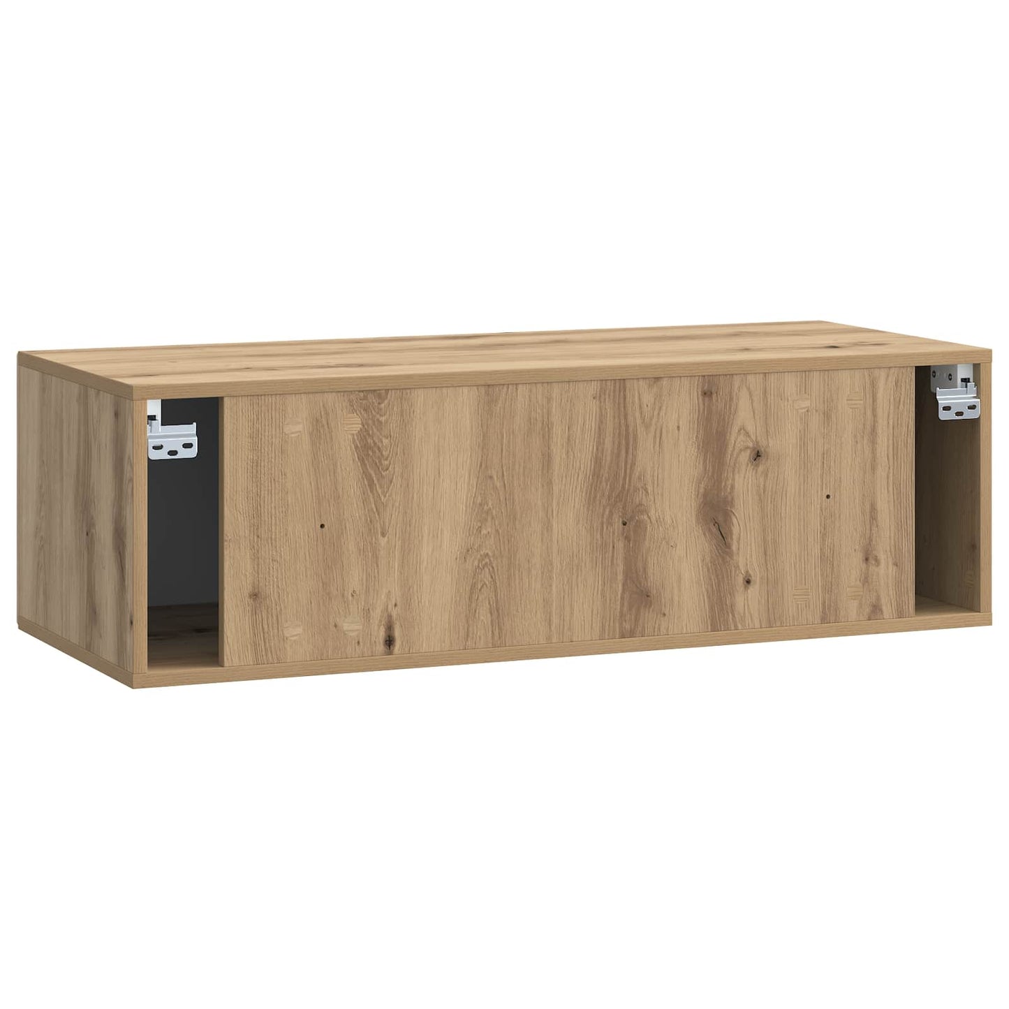 Fali TV szekrény 98 x 41 x 30 cm Kézműves Tölgy Szerelt Fa