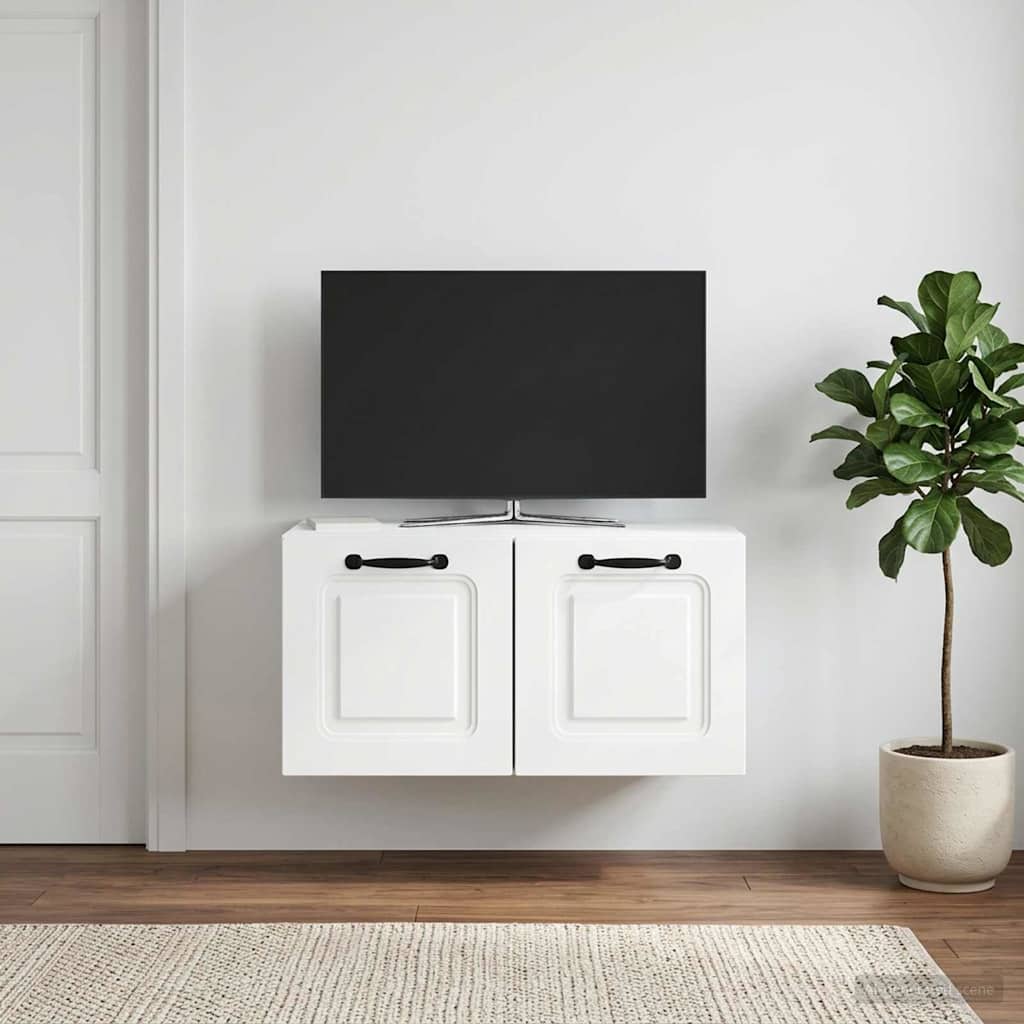 Fali TV szekrény Fehér 59,5 x 31 x 30 cm Szerelt Fa