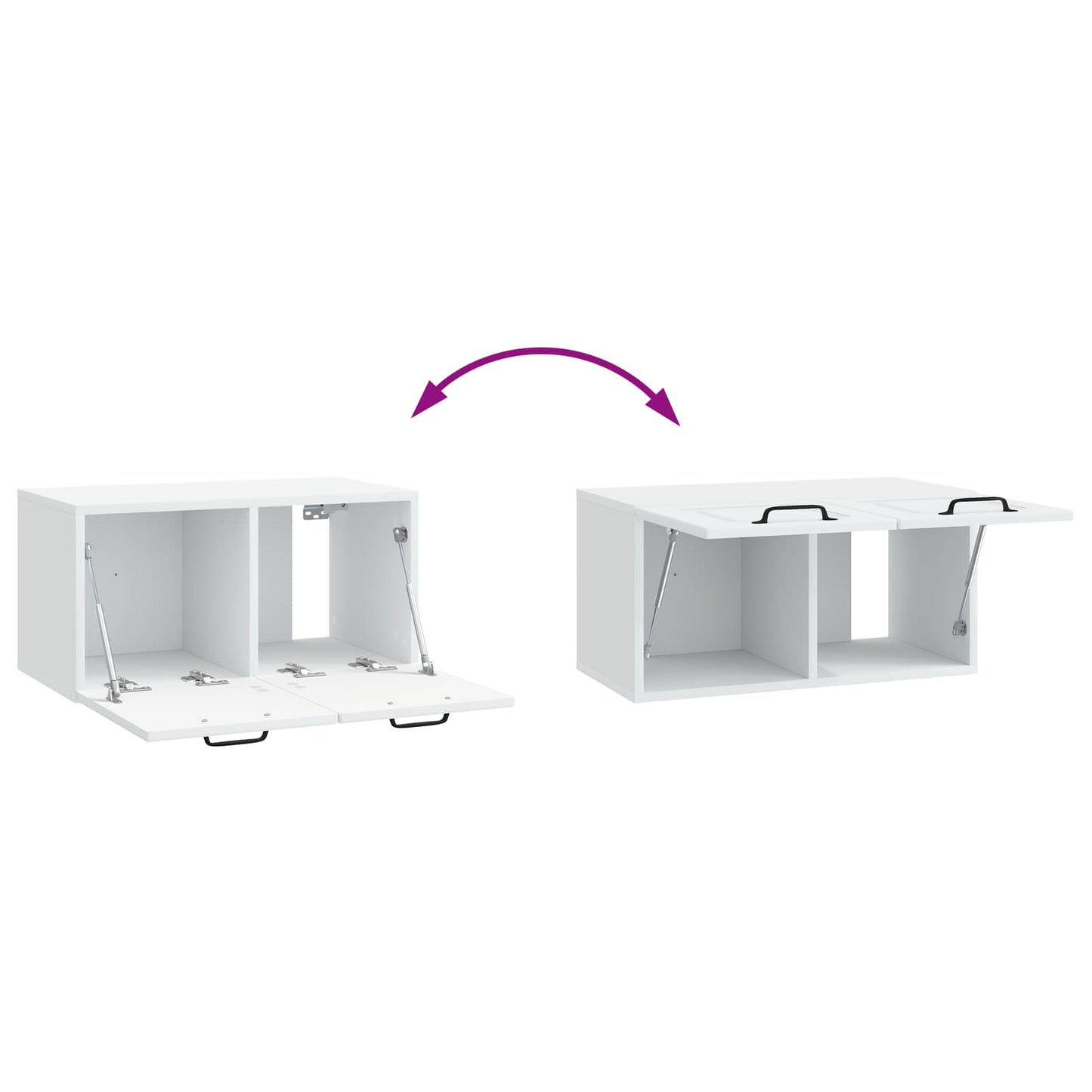 Fali TV szekrény Fehér 59,5 x 31 x 30 cm Szerelt Fa